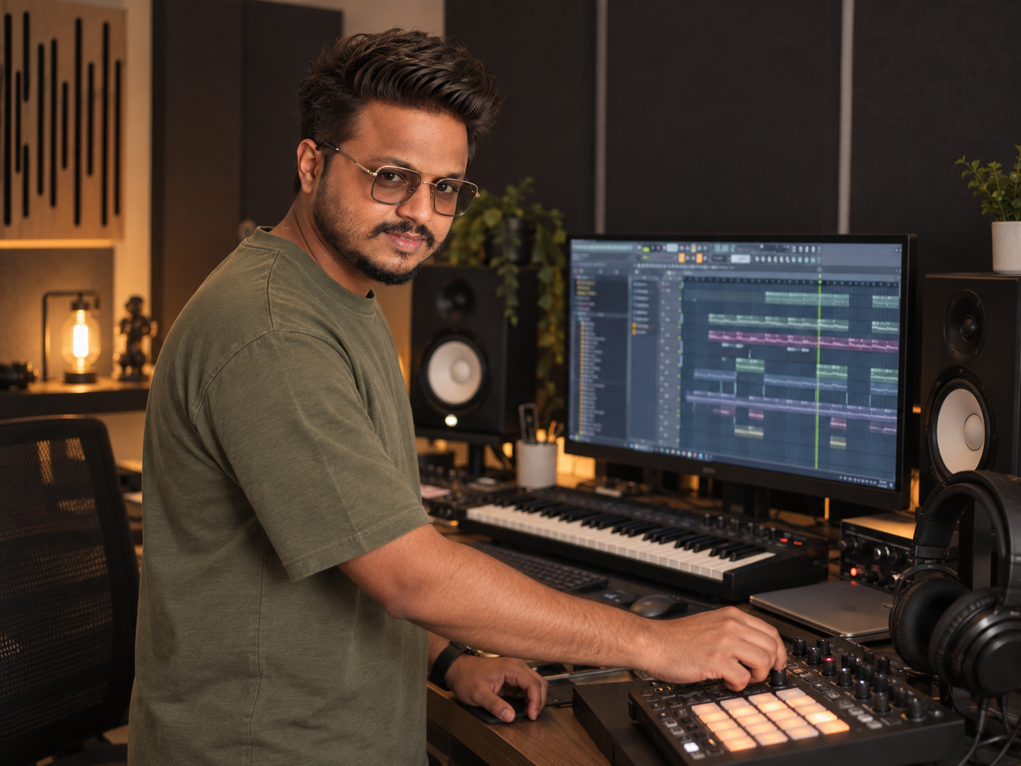 DJ controller in the studio